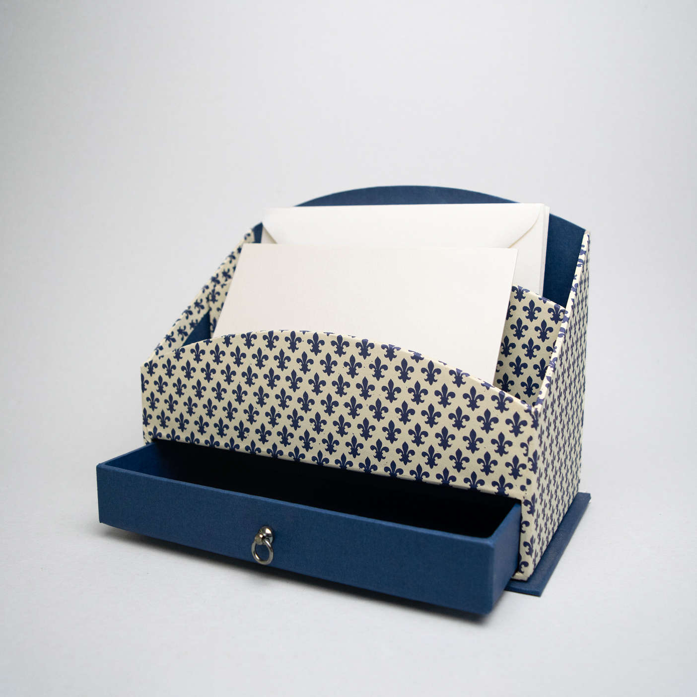 Cofanetto Porta Buste con Cassetto - Blu - immagine 2
