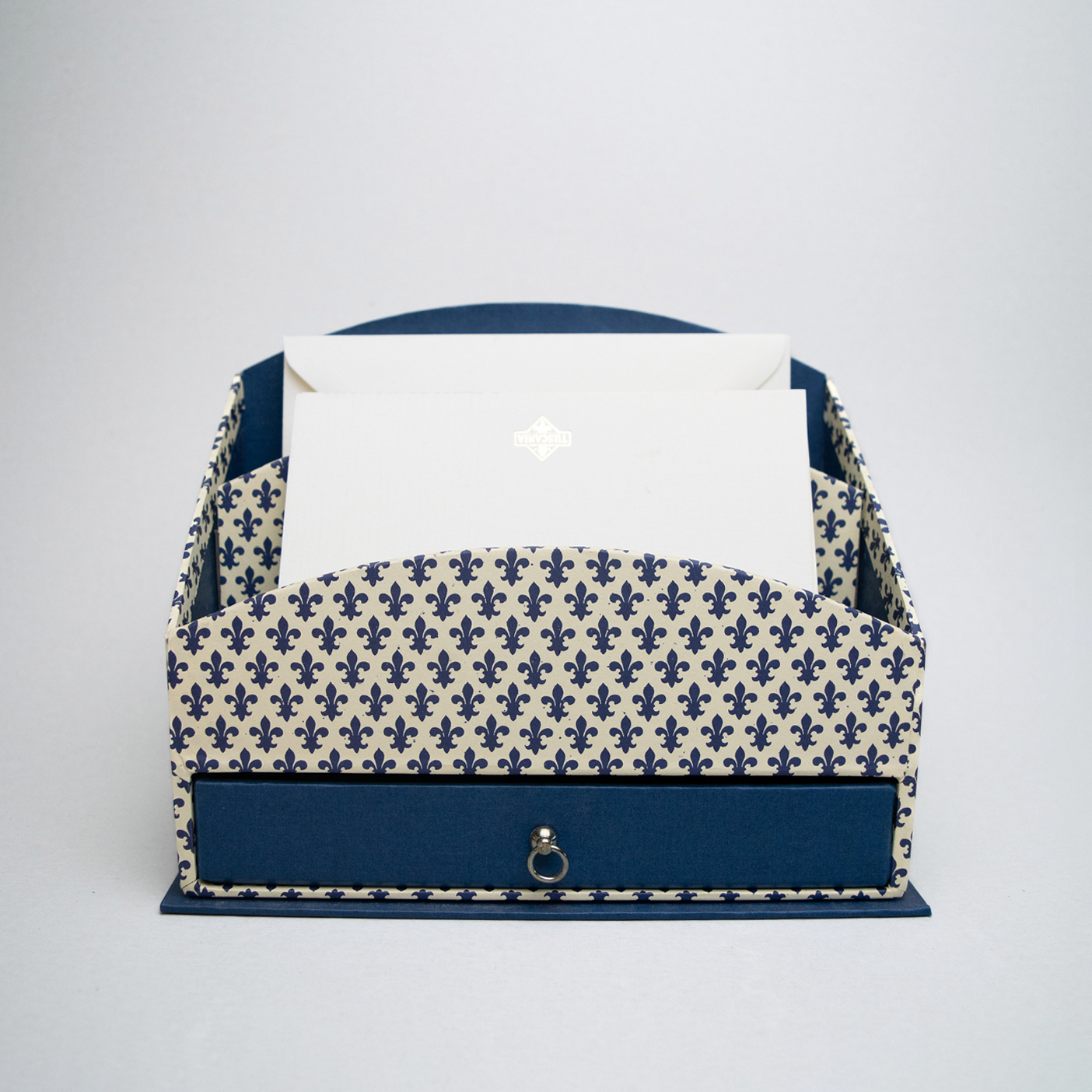 Cofanetto Porta Buste con Cassetto - Blu